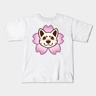 Sakura Shiba Inu - Cream Kids T-Shirt